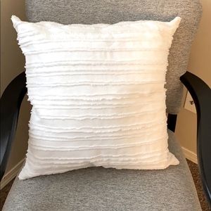 18” Square Textured White Throw Pillow